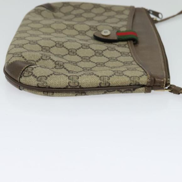 GUCCI GG Supreme Web Sherry Line Bag Pvc Beige Gold 39 02 026 - Picture 5 of 16